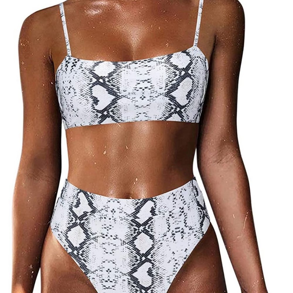 Bikini set swimsuit snake print NWT